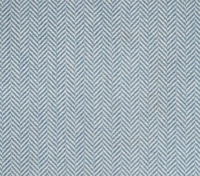 Herringbone Carpet in Blue on White
