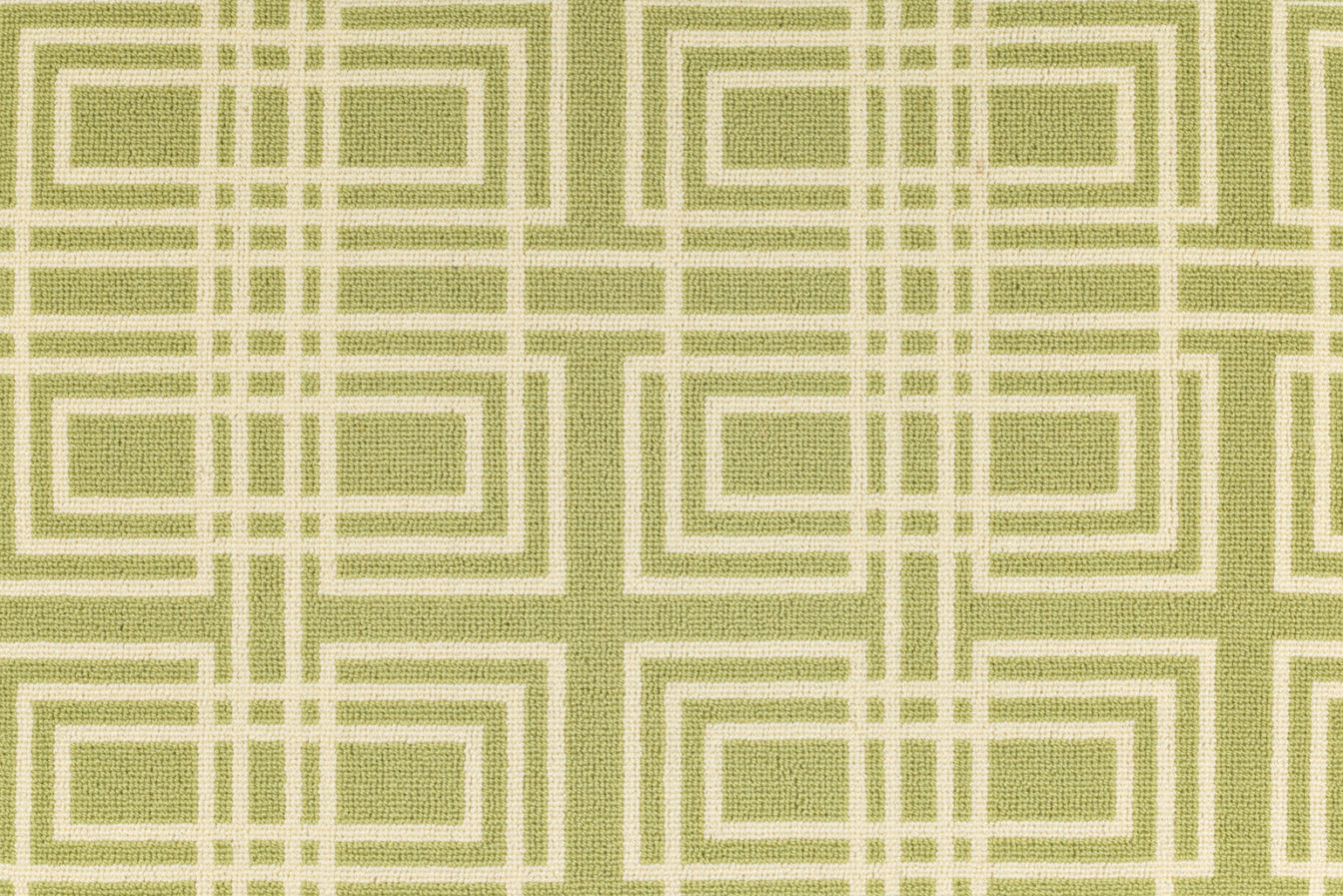 Maze White on Green Carpet