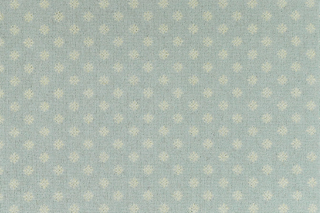 Nova Carpet in white spa blue with flowers
