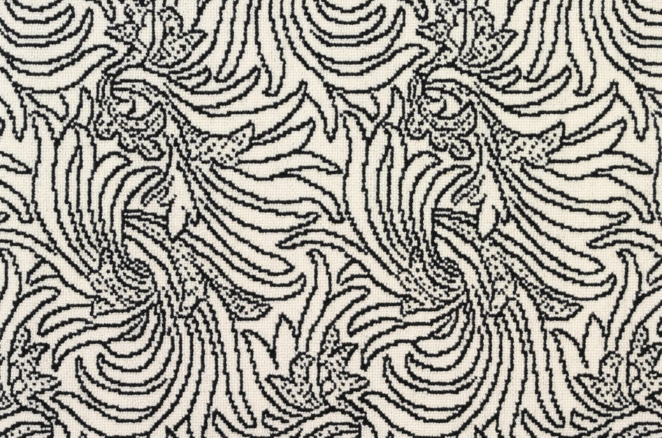 Image of Grid #22067 Carpet in Black on 739 White
