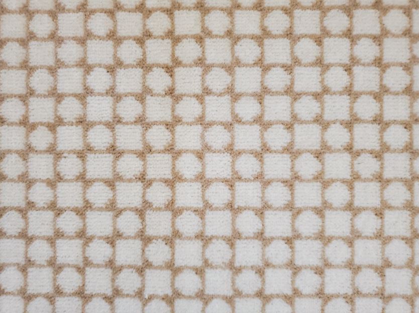 Checkmate white beige carpet