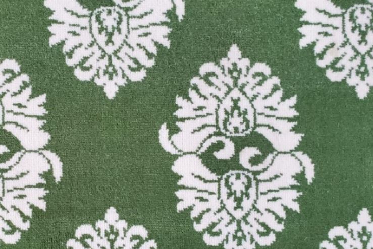 Image of Windsor #22113 Carpet in 739 White on 19184 Green