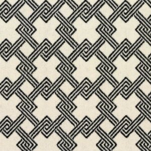 Chain Design Carpet in Black on White Color